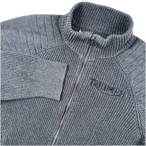 Triumph Motorcycle Lucky Brand Embroidered Knit Zip Jacket Men's Med Biker Core